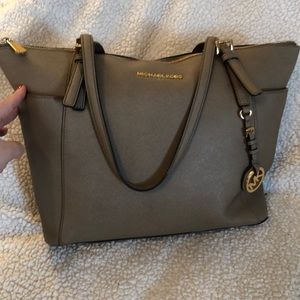 Michael Kors top zip dark Dune tote